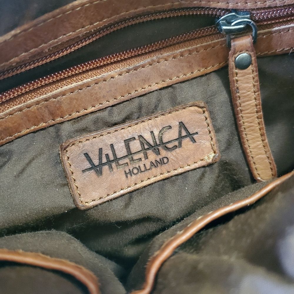 Vilenca Holland crossbody woven brown leather bag - Picture 2 of 11